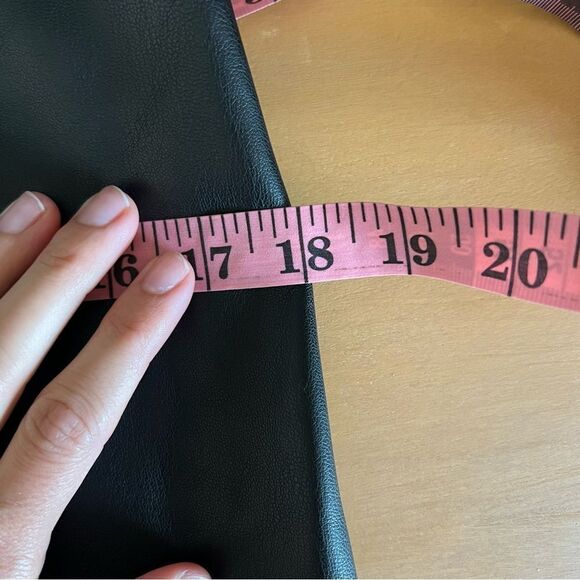 Abercrombie & Fitch Faux Leather Black Mini Dress NEW Size Medium Tall - Picture 9 of 12